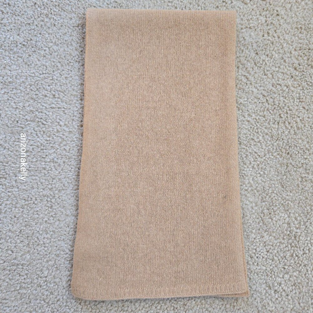 Portolano Cashmere Knit Scarf Tan